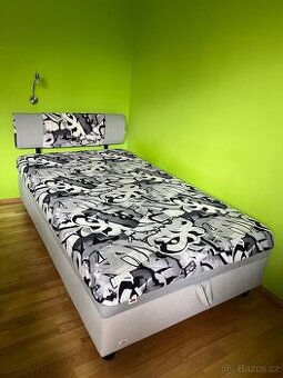 Postel včetně matrace s úložným prostorem – šíře 110 cm (2x)