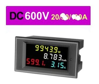 DC multifunkční měřák 14-600V DC 20A