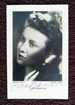 Lída Baarová, autogram na propagační fotografii, 30. léta