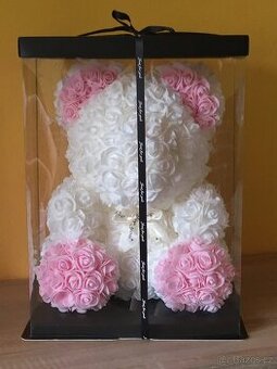 Medvídek / medvěd z růží s mašlí 35cm