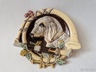 Starožitný myslivecký keramický popelník Wilhelm Schiller