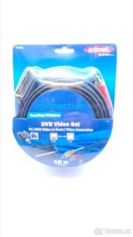 DVD/ VIDEO sada ednet.-AV(3xCINCH)/ SCART kabel, 10m