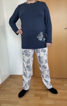 4XLTmavě modrá sada 2 kusů dámského domácího oblečení/pyžama