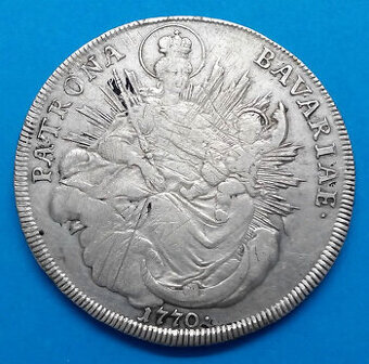 Stříbrná mince r. 1770 Maxmilián III. Josef