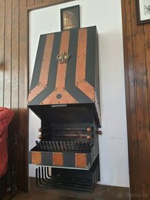 Retro ocelový krb na tuhá paliva - 1