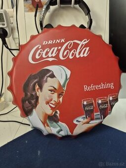 Originální cedule Coca-Cola plechová 40x40