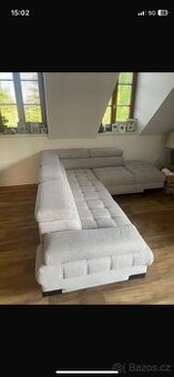 Welnova SEDACÍ SOUPRAVA, textil, barvy stříbra