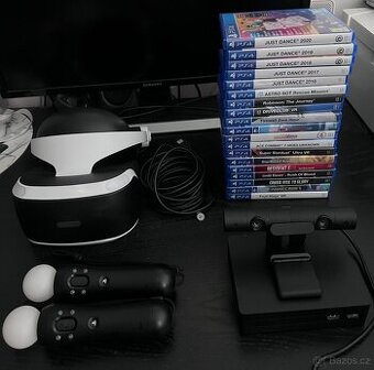 PSVR V2 + PS kamera V2 + PS ovladače a hry PS4 PS5