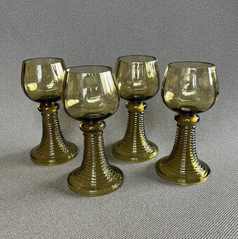4x retro sklenice římanka 120ml, lesní sklo