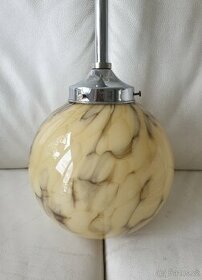 Starožitný lustr art deco koule na tyči