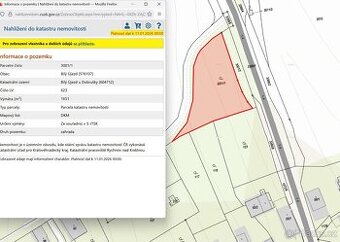 Prodám stavební pozemek/zahradu 1651m3