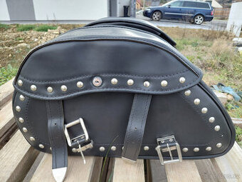 Kožené motobrašny chopper, prakticky nové