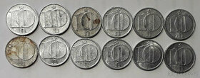 Mince 10 haléř 1976, 77, 78, 80 až 84, 86 až 89