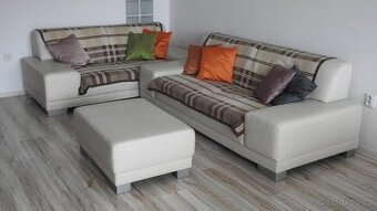 Koženkový set (dva gauče plus sedačka)