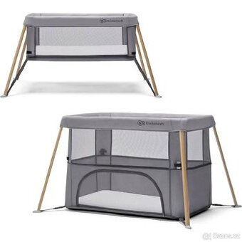 Kinderkraft cestovní postýlka MOVI grey wood