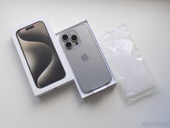 Apple iPhone 15 Pro 128GB Přírodní titan - ZÁRUKA - 100% BAT