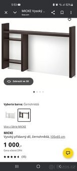 Přídavný díl na stůl IKEA MICKE