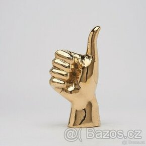 Socha palec nahoru, leštěná mosaz, jako, 21cm