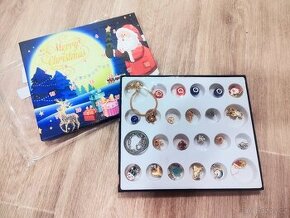 Vánoční adventní kalendář, náramky, přívěsky zlatyz/stříbrný