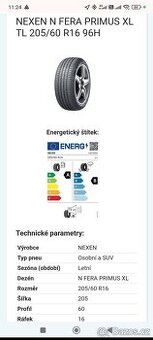 Letní pneumatiky Nexen 205/60 R16 N fera Primus XL