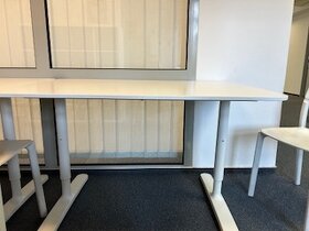 Stůl - pracovní, 120x80, Bekant, bílý, zaoblené rohy - 1