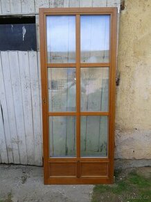 Dřevěné balkonové dveře 88 x 211 cm - bez rámu