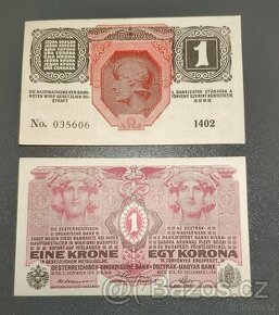 Staré bankovky - RU 1 Koruna 1916 aUNC bez přetisku