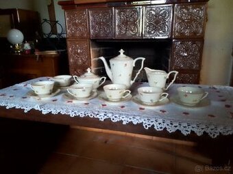 PĚKNÝ STARÝ PORCELÁNOVÝ ČAJOVÝ SERVIS