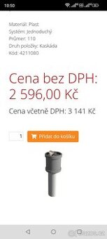 Kaskáda - Adaptér se zpětnou klapkou DN 110/80, plast