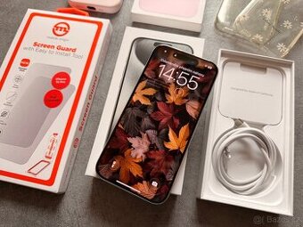 Telefon iPhone 15 pro 128 gb bílý titan ZÁRUKA