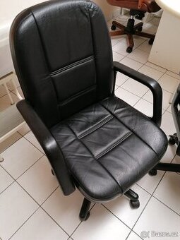 KOŽENÁ ŽIDLE POHODLNÁ-PRAVÁ KŮŽE, BARVA ČERNÁ, POLOHOVACÍ