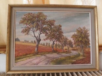 Obraz Jeřáby Vysočiny, signováno + další obrazy