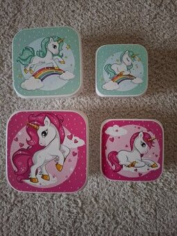 Svačinový  box Jednorožci-4 kusy