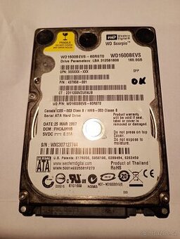 WD 2.5" 160GB, SATA - 1