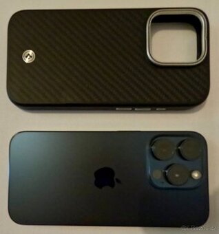 Iphone 15 pro 256 Gb modrý titan + karbonový MagSafe kryt