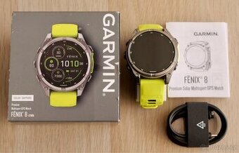 Zánovní Garmin Fenix 8 Solar, Topo mapy CZ , záruka do 1/27