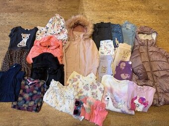 Balík oblečení pro holčičku 134-140, kusů 19ks, bunda next