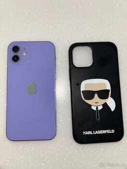 iPhone 12 – fialový – 64 GB – TOP stav + 2× originální kryt