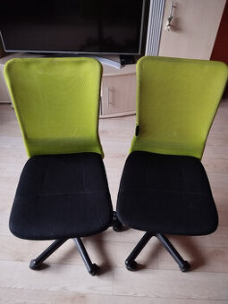 Kancelářská židle otočná 2 ks zelenkavo/černá