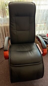 MASÁŽNÍ VIBRAČNÍ KŘESLO, ČERNÁ EKO KŮŽE