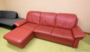 Sedací souprava rohová - kůže - SLEVA