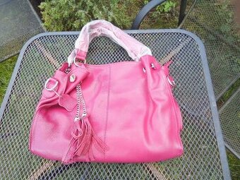 FIALOVOU VÍNOVÁ KOŽENÁ KABELKA