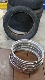 Jawa 50 Pionýr - staré ráfky a pneumatiky Barum