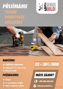 TESAŘ/POKRÝVAČ/KLEMPÍŘ - PRÁCE V NĚMECKU - PRÁCE NĚMECKO