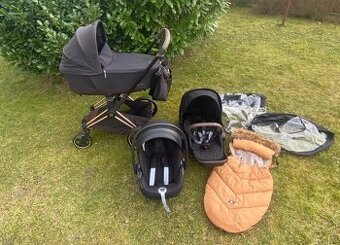Kočárek Cybex Priam 4.0 - set černá/rosegold