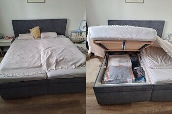 Postel manželská s úložným prostorem