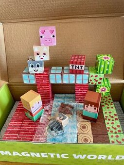 Magnetické Kostky ve Stylu Minecraft (110 ks)