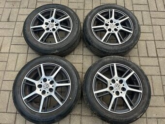 4x alu disky 5x100 R15 letní pneu, vw, škoda, seat