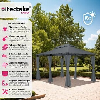 Zahradní altán tectake Emine 4×3 m – nový