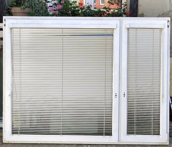 Plastové velké použité okno 1ks- bílé 220x158cm(výška) bílé